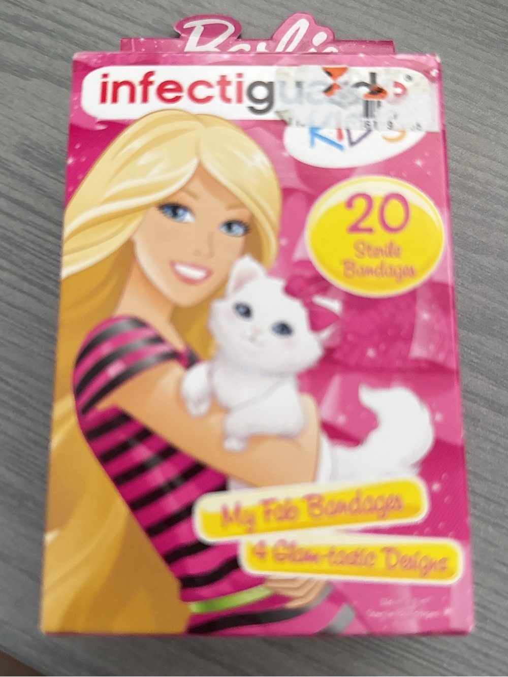 Barbie Pink and Black Striped Bandage Box